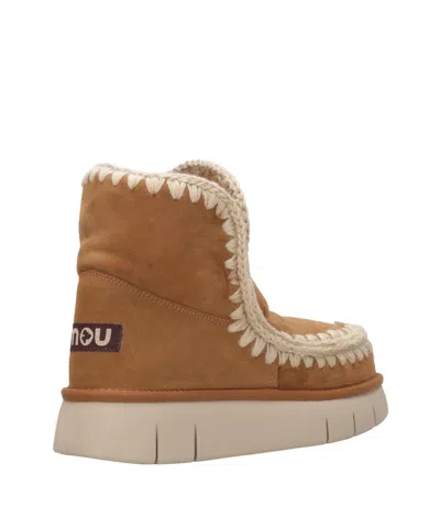 Mou Logo-patch Slip-on Boots In Brown