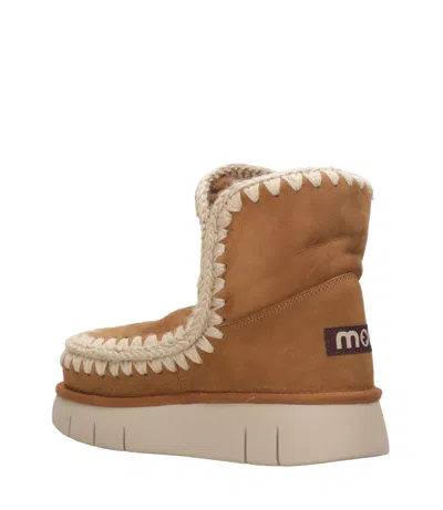 Mou Logo-patch Slip-on Boots In Brown