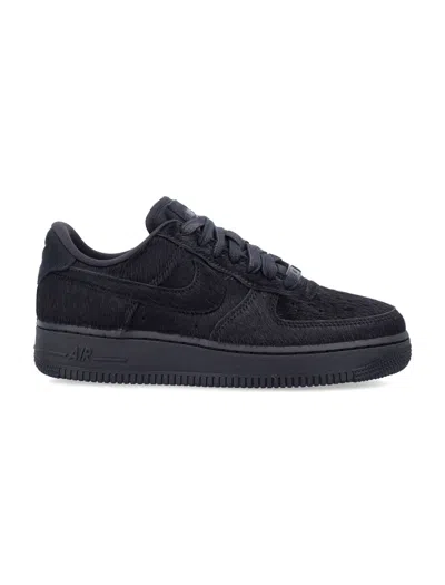 Nike Low-top Fur-textured Sneaker In Black