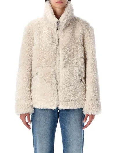 Urbancode Reversible Faux Fur Bomber Jacket In Neutral