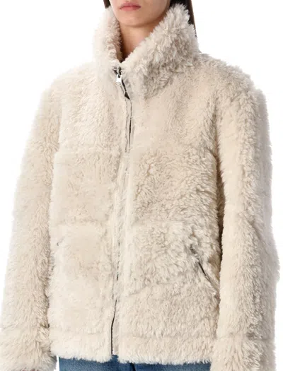 Urbancode Reversible Faux Fur Bomber Jacket In Neutral