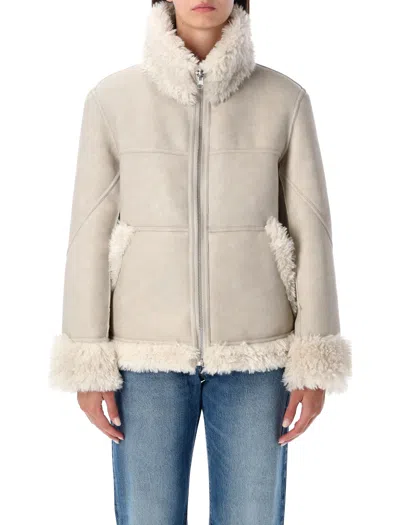 Urbancode Reversible Faux Fur Bomber Jacket In Neutral