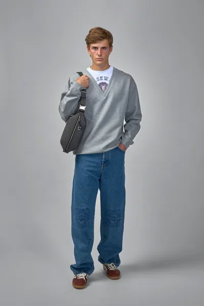 Loewe Layered Logo-print Sweatshirt In Gray