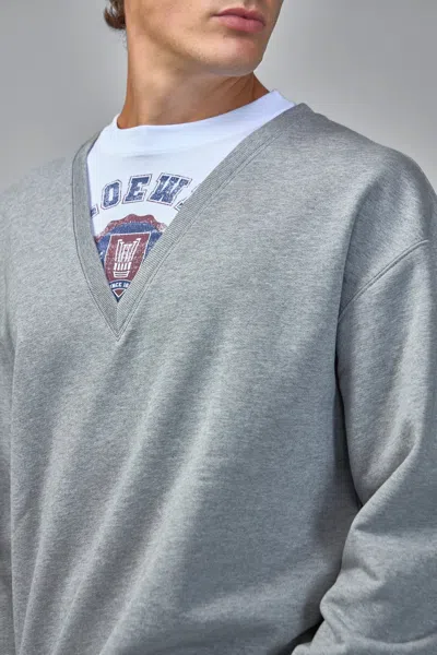 Loewe Layered Logo-print Sweatshirt In Gray