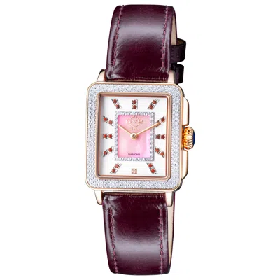 Gv2 By Gevril Padova Diamond Women's Watch In Burgundy