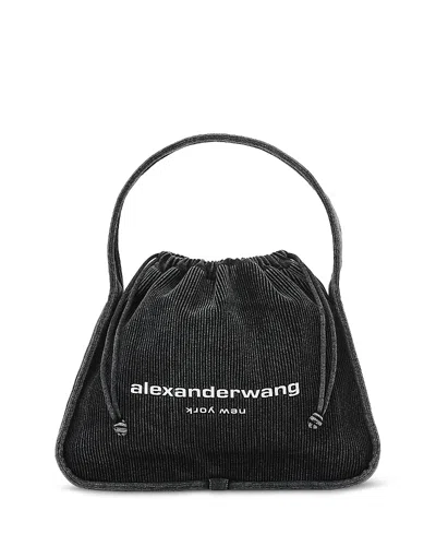 Alexander Wang Large Ryan Faded Rib Knit Hobo In Black