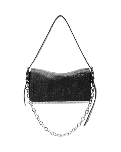Alexander Wang Ricco Chain-embellished Leather Shoulder Bag In Black