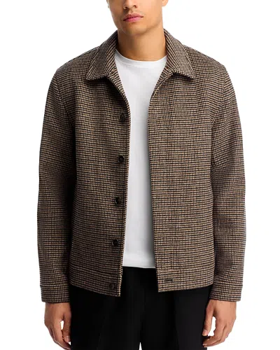 Vince Houndstooth Overshirt Jacket Jackets Brown In Multi