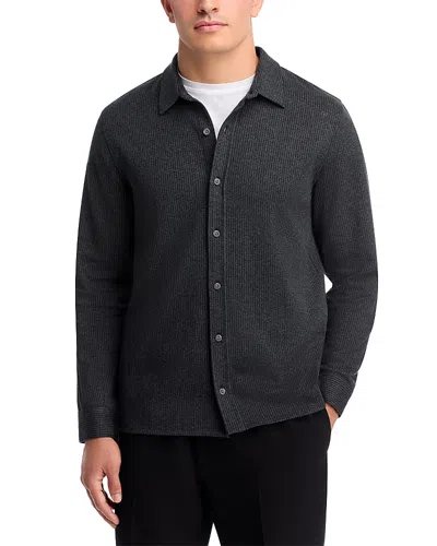 Vince Long Sleeve Textured Fabric Shirts Collection In Black