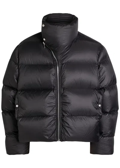 Rick Owens Black Porterville Jumbo Hooded Peter Down Jacket In Black