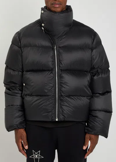 Rick Owens Black Porterville Jumbo Hooded Peter Down Jacket In Black