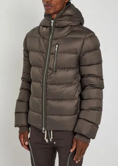 Rick Owens Gimp Padded Down Jacket In Re-nylon In Brown