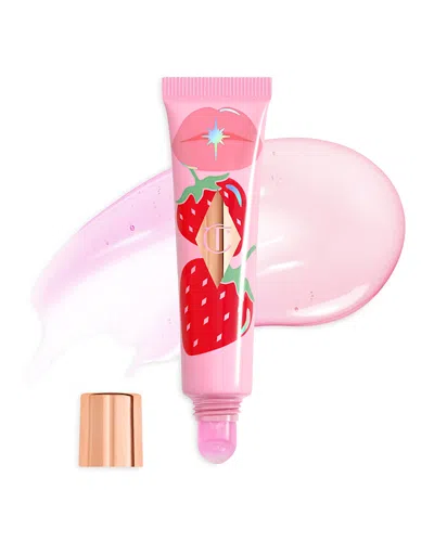 Charlotte Tilbury Unreal Lips Healthy Glow Nectar Lip Oil With Hyaluronic Acid And Vitamin E Juicylicious Strawberry V In Pink