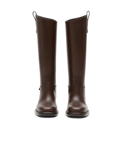 Burberry Cavalier Equestrian-knight Calf Leather Boots In Multi