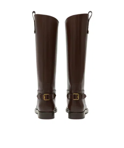 Burberry Cavalier Equestrian-knight Calf Leather Boots In Multi