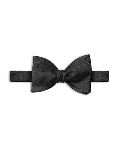 Eton Paisley Silk Pre Tied Bow Tie In Black
