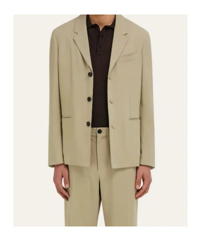 Ferragamo Four-button Single-breasted Blazer In Neutral