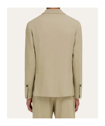 Ferragamo Four-button Single-breasted Blazer In Neutral