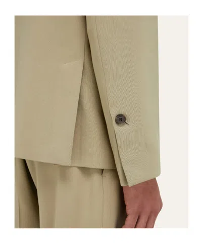Ferragamo Four-button Single-breasted Blazer In Neutral