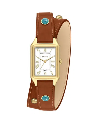 Fossil Women's Raquel Three-hand Date Brown Leather Watch In Brown