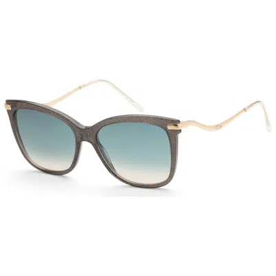 Jimmy Choo Steff Glitter-effect Sunglasses In Green