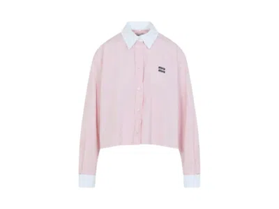 Pre-owned Miu Miu Women's  Poplin Shirt In Pink