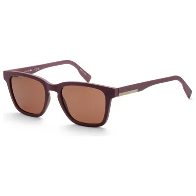 Lacoste Matte-finish Rectangle-frame Sunglasses In Burgundy