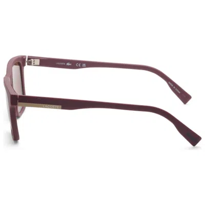 Lacoste Matte-finish Rectangle-frame Sunglasses In Burgundy