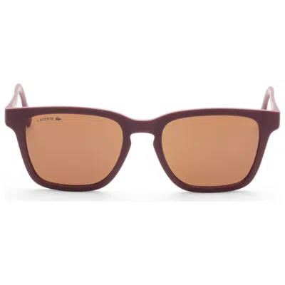 Lacoste Matte-finish Rectangle-frame Sunglasses In Burgundy