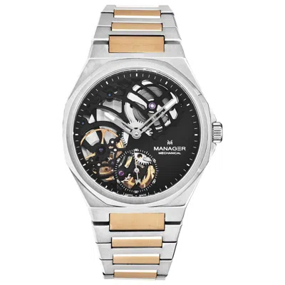 Manager Revolution Automatic Black Dial Mens Watch Man-rm-06-bm In Two Tone  / Black