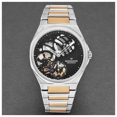 Manager Revolution Automatic Black Dial Mens Watch Man-rm-06-bm In Two Tone  / Black
