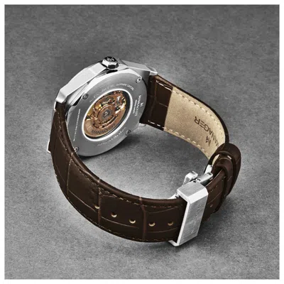 Manager Open Mind Automatic Silver Dial Men's Watch Man-ro-05-bl In Brown / Gold Tone / Rose / Rose Gold Tone / Silver
