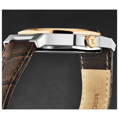 Manager Open Mind Automatic Silver Dial Men's Watch Man-ro-05-bl In Brown / Gold Tone / Rose / Rose Gold Tone / Silver