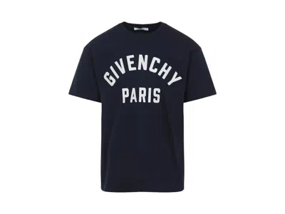 Pre-owned Givenchy Men's  Regular Fit T-shirt In Navy Blue/white In Multi