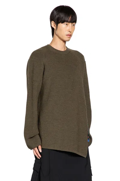 Comme Des Garçons Homme Deux Tartan-panelled Wool Sweater In Green