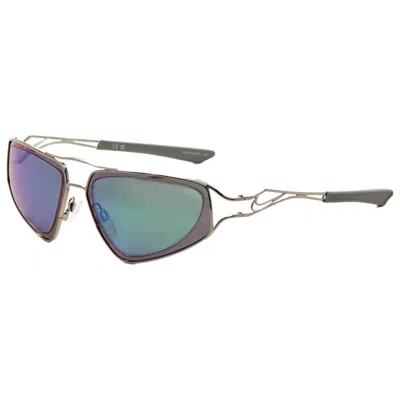 Nike Unisex 63 Mm Silver Sunglasses In Green