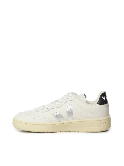 Veja V-90 Ot White Silver Black Sneakers In Multi