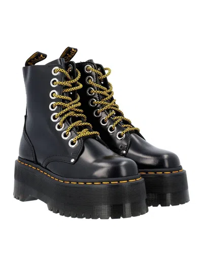 Dr. Martens Jadon Max Platform Boots In Buttero Leather In Black
