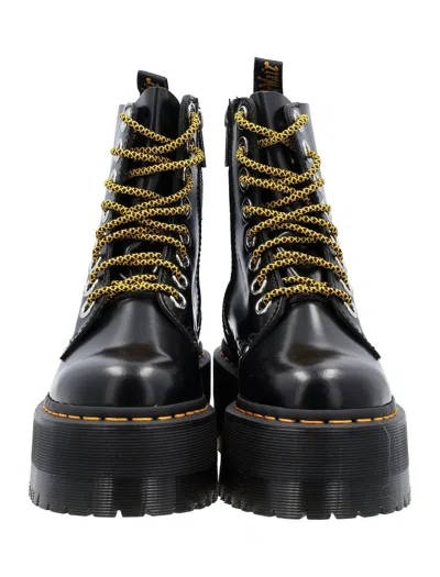 Dr. Martens Jadon Max Platform Boots In Buttero Leather In Black