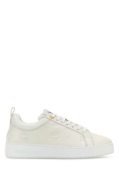 Mcm Men White Leather New Terrain Sneakers In White