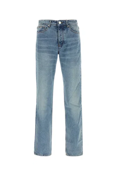 Ami Alexandre Mattiussi Straight-leg Blue Denim Jeans With Classic Fit In Blue