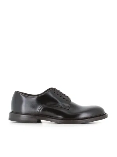 Green George Leather Derby Shoes In Black