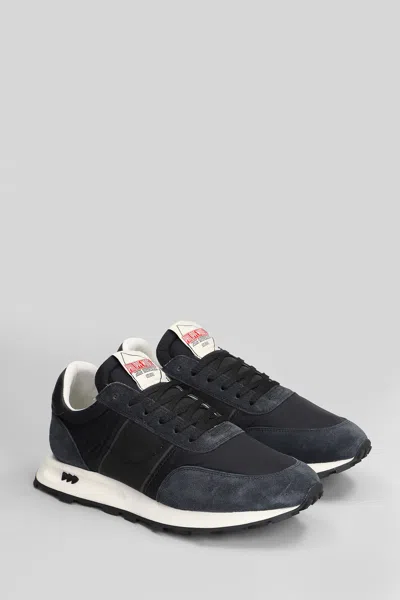 Philippe Model Tour Low Sneakers In Blue Suede And Fabric In Blue