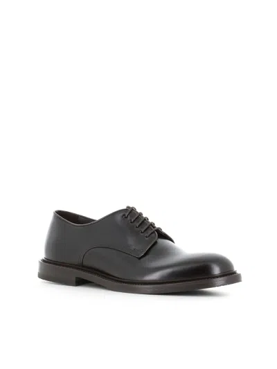 Green George Leather Derby Shoes In Black