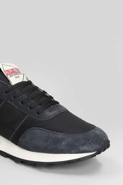 Philippe Model Tour Low Sneakers In Blue Suede And Fabric In Blue