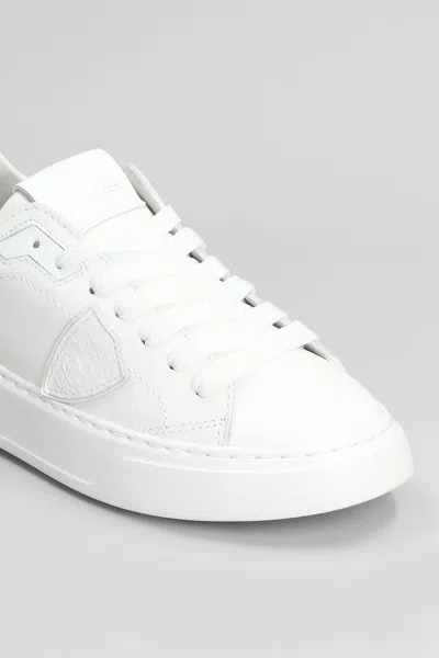 Philippe Model Temp Low Sneakers In White Leather In White