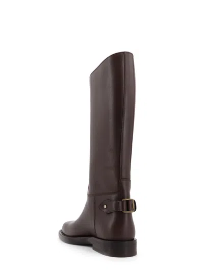 Burberry Cavalier Equestrian-knight Calf Leather Boots In Brown