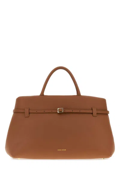 Manu Atelier Caramel Leather Le Cambon 40 Handbag In Brown