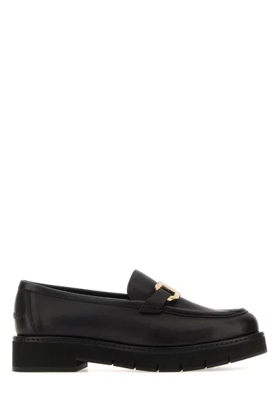 Ferragamo Brooke Loafers With Chunky Sole And Gold-tone Hardware In Black