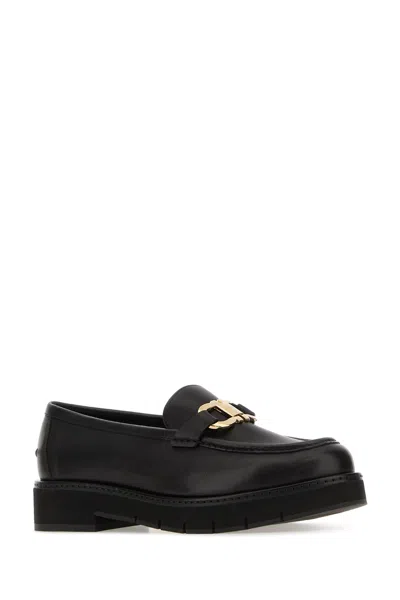 Ferragamo Brooke Loafers With Chunky Sole And Gold-tone Hardware In Black